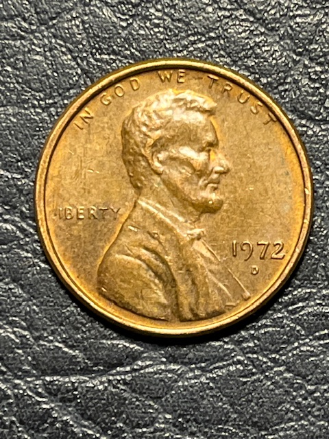 Lincoln-Cents-1972--D-With-L-Of-Liberty--Very-Lite-!